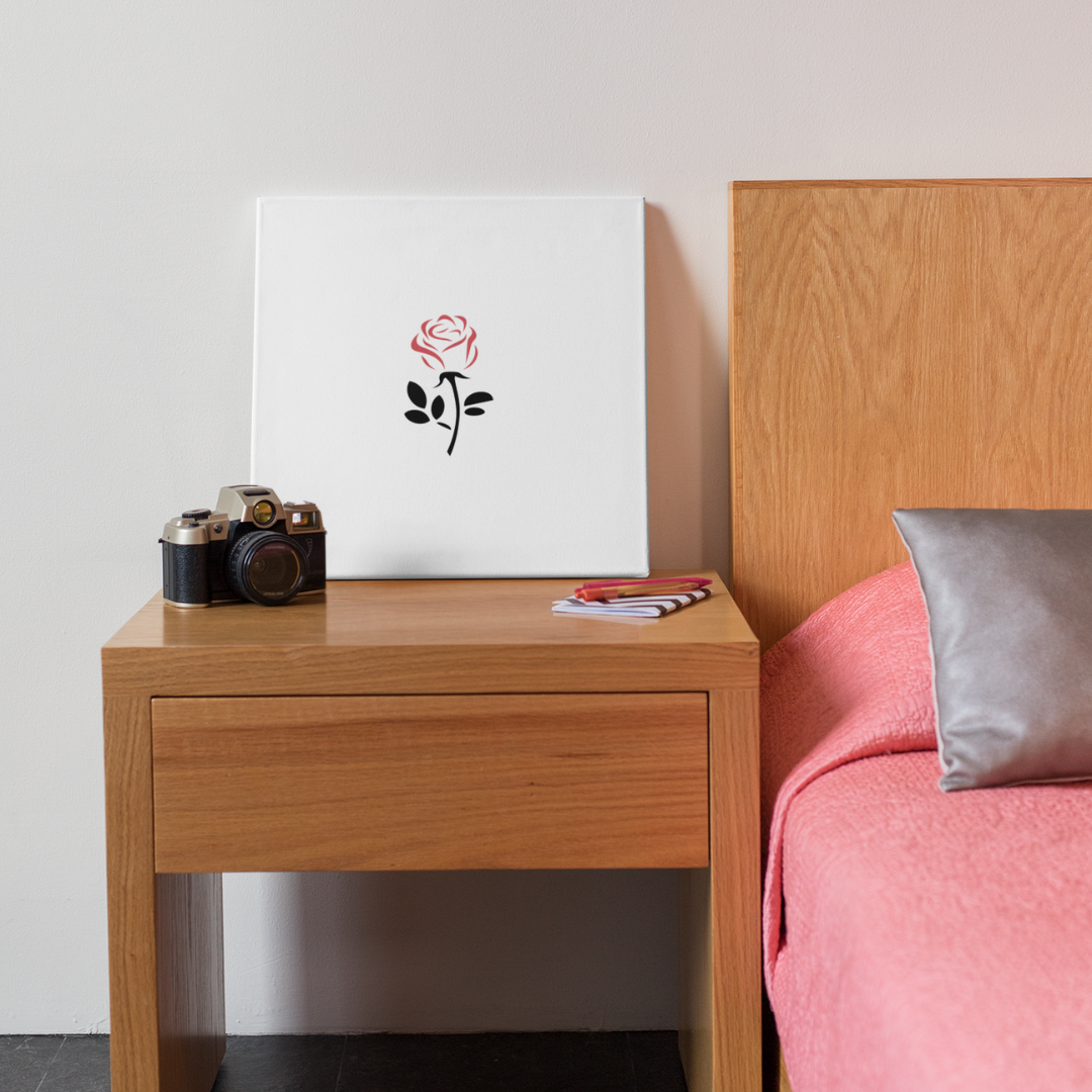 Delicate Rose Outline Canvas