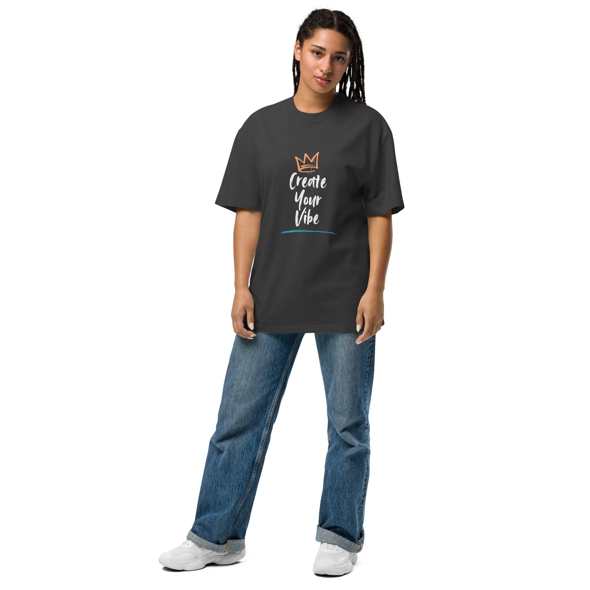 Create Your Vibe Oversized Faded T-Shirt - Swag Me
