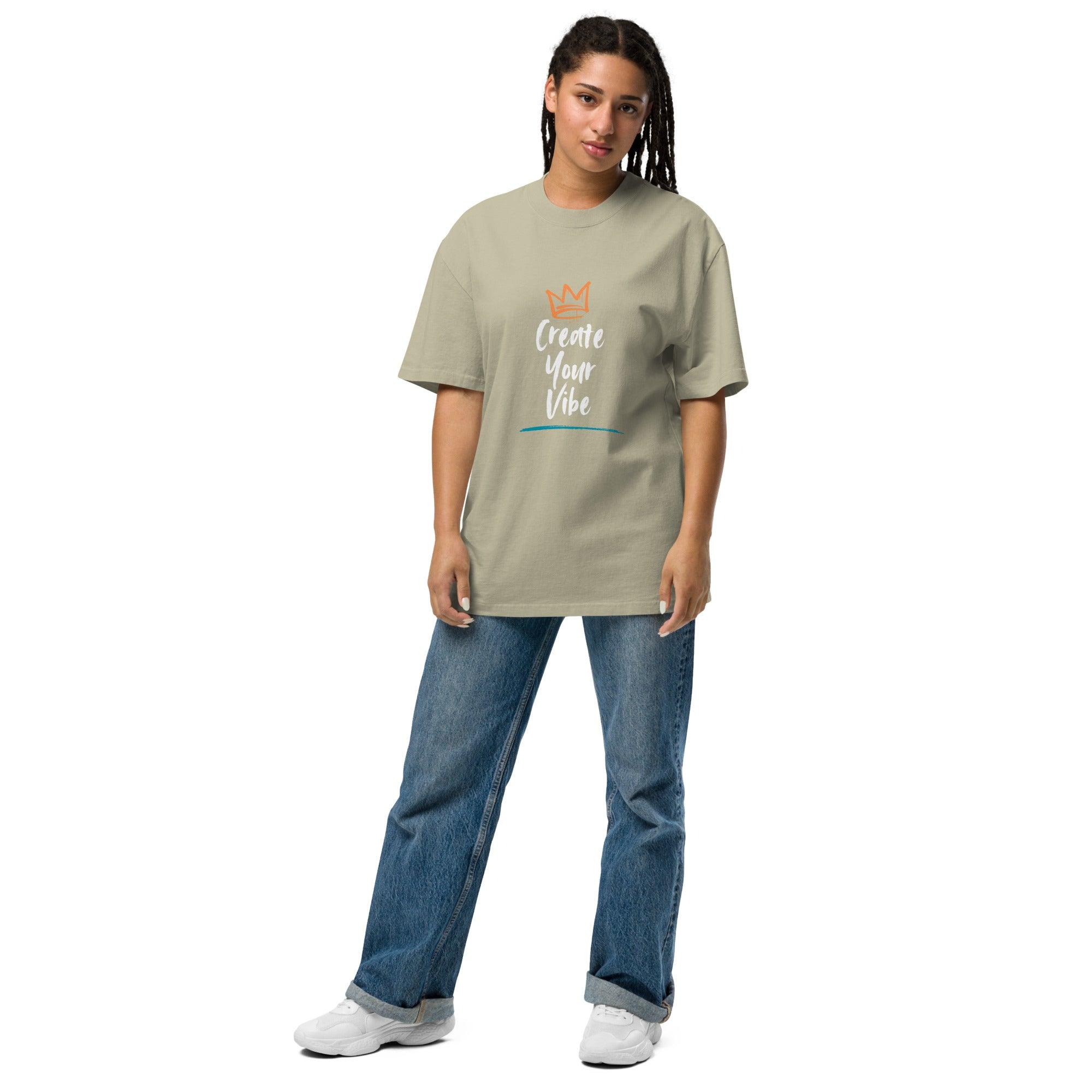 Create Your Vibe Oversized Faded T-Shirt - Swag Me