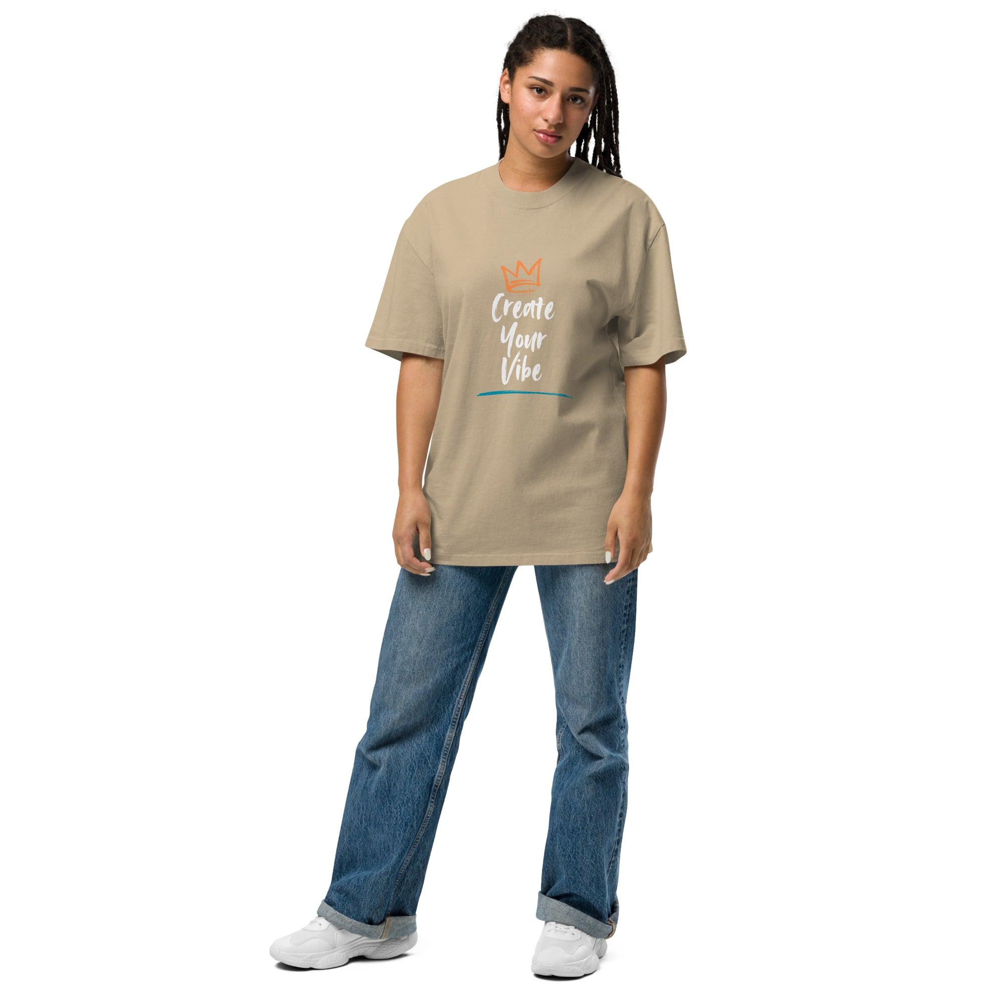 Create Your Vibe Oversized Faded T-Shirt - Swag Me
