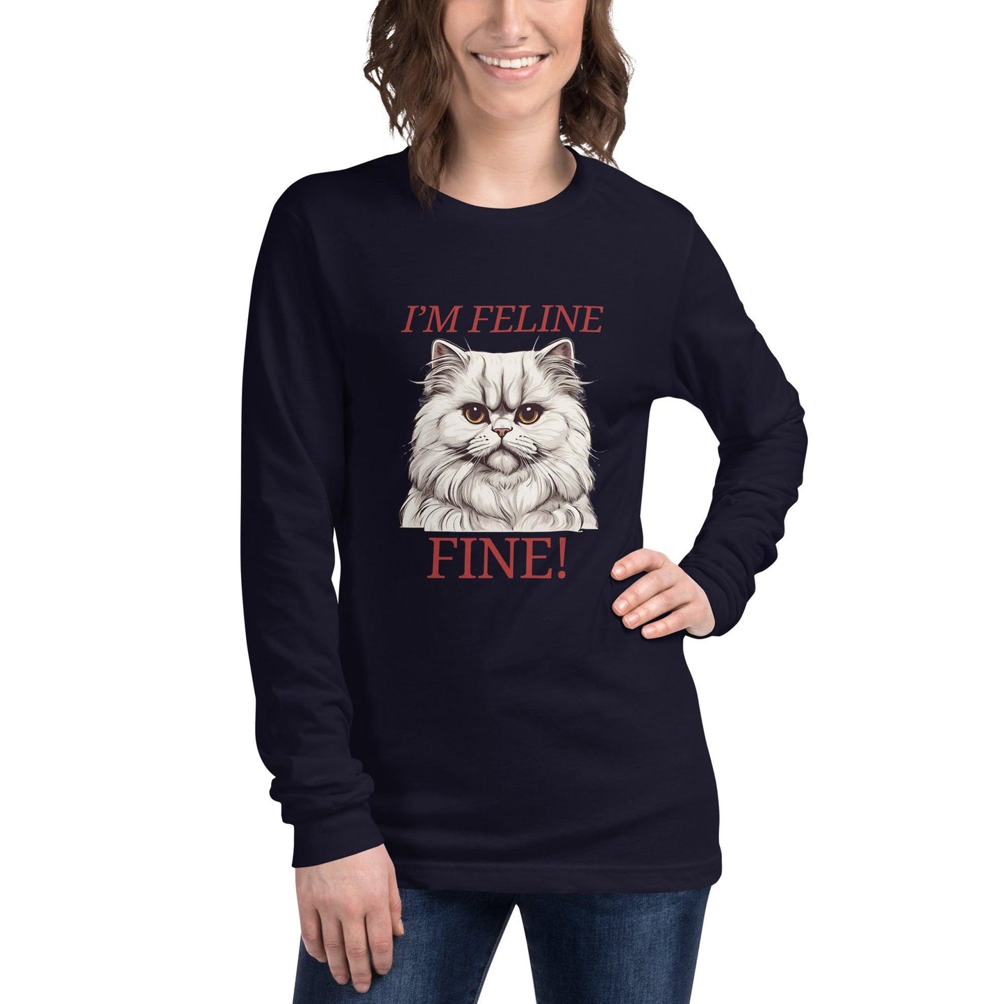 I'm Feline Fine Long Sleeve Tee - Swag Me